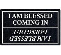 Non-Slip Floor Mats I Am Blessed Coming In I Am Blessed Going Out Bath Mat Soft Welcome Mat Low Profile Outdoor Rug For Dogs Farmhouse 40×60Cm