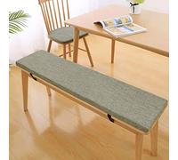 Non Slip Foam Bench Cushion with Strap Washable Removable Seat Pad for Patio Furniture Porch Swing Kitchen & Garden Light Gray 150x35x5cm