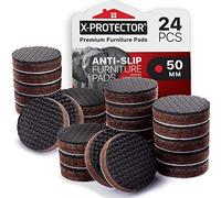 Non-Slip Furniture Pads 24 PCS 50 MM X-Protector - Furniture Feet Pads for Metal Legs - Premium Sofa Feet Protectors for Wooden Floors - Round Floor Protector Pads - Keep your furniture in place!