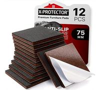 NON SLIP FURNITURE PADS X-PROTECTOR - FLOOR PROTECTOR - 12 pcs 75mm Floor Protector Pads - Rubber Feet for Furniture Feet - Ideal Floor Protectors for Keep in Place Furniture. STOP YOUR FURNITURE