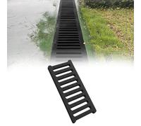Non-Slip Ground Black Floor Drain Cover 50cm PE Trough for Kitchen & Corridor Rectangular Drainage Channel Plate Gutter Protector 25cm W x 3cm H