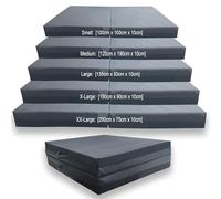 Non Slip Gymnastics Bi Fold Exercise Crash Landing Tumbling Mat For Yoga Aerobics Crashing Training Schools (Dark Grey, 100cm x 100cm)