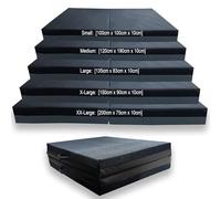 Non Slip Gymnastics Bi Fold Exercise Crash Landing Tumbling Mat For Yoga Aerobics Crashing Training Schools (Black, 135cm x 83cm)