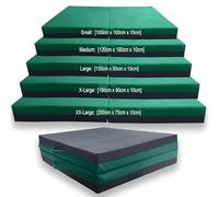 Non Slip Gymnastics Bi Fold Exercise Crash Landing Tumbling Mat For Yoga Aerobics Crashing Training Schools (Bottle Green, 150cm x 90cm)