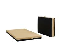 Non Slip Gymnastics Bi Fold Exercise Soft Play Floor Mat For Yoga Aerobics Landing Crashing Training Safe Space for kids (Beige, 100cm x 100cm x 6cm)