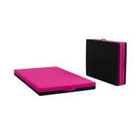 Non Slip Gymnastics Bi Fold Exercise Soft Play Floor Mat For Yoga Aerobics Landing Crashing Training Safe Space for kids (Pink, 100cm x 100cm x 6cm)