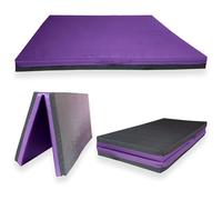 Non Slip Gymnastics Bi Fold Exercise Soft Play Floor Mat For Yoga Aerobics Landing Crashing Training Safe Space for kids (Purple, 100cm x 100cm x 6cm)