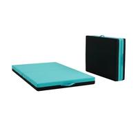 Non Slip Gymnastics Bi Fold Exercise Soft Play Floor Mat For Yoga Aerobics Landing Crashing Training Safe Space for kids (Turquoise, 140cm x 140cm x 6cm)