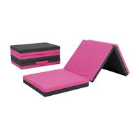 Non Slip Gymnastics Bi Fold Exercise Soft Play Floor Mat For Yoga Aerobics Landing Crashing Training Safe Space for kids (Pink, 180cm x 60cm x 5cm)