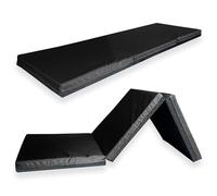 Non Slip Gymnastics Bi Fold Exercise Soft Play Floor Mat For Yoga Aerobics Landing Crashing Training Safe Space for kids (Black, 150cm x 50cm x 5cm)