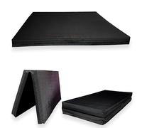 Non Slip Gymnastics Bi Fold Exercise Soft Play Floor Mat For Yoga Aerobics Landing Crashing Training Safe Space for kids (Black, 140cm x 140cm x 6cm)