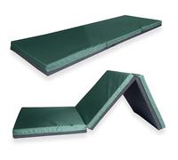 Non Slip Gymnastics Bi Fold Exercise Soft Play Floor Mat For Yoga Aerobics Landing Crashing Training Safe Space for kids (Green, 150cm x 50cm x 5cm)