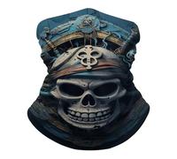 Non-Slip Half Face Headwear, Hair Band Skeleton Pirate Multifunctional Half Face Scarf for Running Yoga Workout