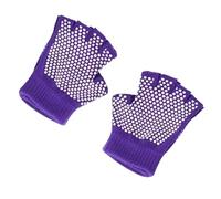Non Slip Half Finger Yoga Gloves Cotton for Sports Training | Breathable Soft Knitted Style, Added Friction Grip, Purple Finish, Simple Fashionable Look for Active Sessions