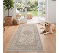 Non Slip Hallway Runner Rug 60x120 cm, Beige Brown Distressed Floral Carpet | Traditional Oriental Classic Long Rugs, Soft Washable Runner Rug for Kitchen Bedroom Living Room Entryway Laundry Corridor
