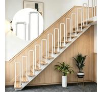 Non-Slip Iron Pipe Banister, Use U-Shaped il Handrails for Outdoor Steps, Outdoor handrails for Garden for Stairs Terraces Hallways Apartments Villas Side Mount（White, 60CM-Round Corners）