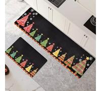 Non-Slip Kitchen Mats and Rugs 2-Piece Set - Water Absorbent Washable Floor Mats 40x60cm+40x120cm Classic Art Runner Rug for Hallway Entryway Laundry Room Home Decor 6-817