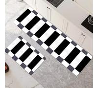 Non-Slip Kitchen Mats and Rugs 2-Piece Set - Water Absorbent Washable Floor Mats 40x60cm+40x120cm Gifts Art Runner Rug for Hallway Entryway Laundry Room Home Decor 6-1081