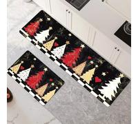 Non-Slip Kitchen Mats and Rugs 2-Piece Set - Water Absorbent Washable Floor Mats 50x80cm+50x150cm Art Art Runner Rug for Hallway Entryway Laundry Room Home Decor 6-845