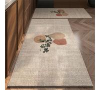 Non-Slip Kitchen Rug, Washable Floor Mat, Modern Farm house Decor, Low-Profile Runner for Kitchen & Entryway(Beige bottle,40x60cm)