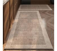 Non-Slip Kitchen Rug, Washable Floor Mat, Modern Farm house Decor, Low-Profile Runner for Kitchen & Entryway(Dark brown,50x180cm)