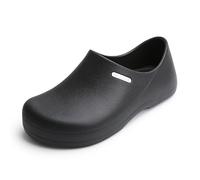 Non Slip Kitchen Shoes Chef Shoes For Men Women, Zapatos De Cocina Para Hombres Food Service Shoes With Waterproof Leather Upper, Comfortable Work Clog For Restaurant, Hospital(BLACK,US 10=43EU)