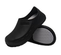 Non Slip Kitchen Shoes Unisex Shoes Non-Slip Waterproof Oil-Proof Kitchen Work Cook for Chef Master Hotel Restaurant Slippers(40) Black