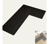 Non-Slip L-Sd Kitchen Rug Mat Washable Corner Floor Mats Absent Rubber Backing Waterproof & Anti-Skid 100x120x45cm Black Perfect for Any Kitchen
