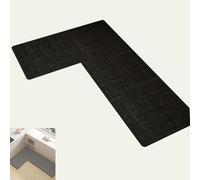 Non-Slip L-Sd Kitchen Rug MatAbsent Waterproof Floor Mats for CornersWashable Rubber BackingAnti-Skid Area Rug (Black100x120x45cm)