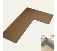 Non-Slip L-Sd Kitchen Rug - Washable Absent Rubber MatWaterproof Corner Floor Mats (Camel-Left80x150x45cm) | Anti-Slip Area Rug for Kitchen