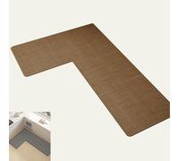 Non-Slip L-Sd Kitchen Rug - Washable Corner Floor MatAbsent Rubber BackingWaterproof Anti-Slip Area Rug for KitchenCamel (100x120x45cm)