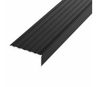 Non-Slip L-Shaped Stair Tread Profile, Aluminum Self-Adhesive Stair Edge Protector, Easy to Install(Black)
