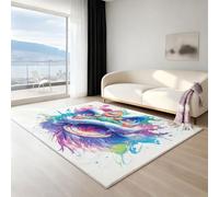 Non-Slip Large Area Rug - Non-Shedding Low Pile Rug for Living Room, Stylish Anti-Slip Carpet Runner for Hallway Entryway, Painting graffiti lion dance, Multicolored, 180 X 270cm