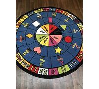 Non Slip Large circle Mat/Rug 200cm x 200cm Hours of Fun Home/School