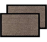 Non Slip Large Entrance Door mat and Pet Rugs Indoor-Outdoor Patio Kitchen Bath Office Bedroom Rubber Backed Super Dirt Trapper Absorbent for Muddy Paws Washable (Brown, 90 X 150 (Pack of 2)