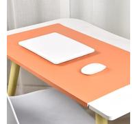 Non-Slip Leather Desk Mat with Edge Protector, Waterproof Large Office Desk Pad Extended Keyboard Mouse Pad for Laptop, Smooth Writing Mat for Work/Study (Orange,90x40cm)