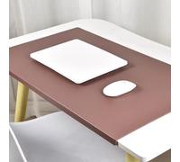 Non-Slip Leather Desk Mat with Edge Protector, Waterproof Large Office Desk Pad Extended Keyboard Mouse Pad for Laptop, Smooth Writing Mat for Work/Study (Brown,60x40cm)