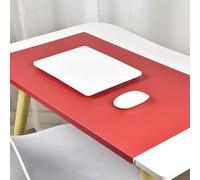 Non-Slip Leather Desk Mat with Edge Protector, Waterproof Large Office Desk Pad Extended Keyboard Mouse Pad for Laptop, Smooth Writing Mat for Work/Study (Red,60x35cm)