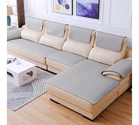 Non-Slip Leather Sofa Cover L-Shape Sofa Protector for 2-3 Seater Eco-Friendly Couch Cover for Pets Love Seat for Living Room - Gray 60x120cm/24x47 Inches