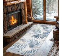 Non Slip Leaves Simple Runner Rug for Hallway Washable, 80 x 300 cm Sketch Plant Painting Carpet Runner Extra Long for Living Room, Hall, Kitchen, Bedroom, Indoor Door Mat, Ultra Thin