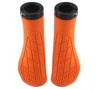 Non Slip Locking Rubber Grips for Bikes, Shock Absorbing Handlebar Grips for Enhanced Comfort and Stability (Orange)