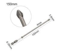 Non-Slip Magnetic Cross Head Screwdriver Bits with Hex Shank, Compatible with Electric Screwdrivers and Drills, 50-150mm Lengths, HRC60 Hardened Metal Construction (150mm)