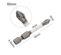 Non-Slip Magnetic Cross Head Screwdriver Bits with Hex Shank, Compatible with Electric Screwdrivers and Drills, 50-150mm Lengths, HRC60 Hardened Metal Construction (50mm)