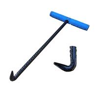 Non-Slip Manhole Hook with T-Shape Rubber Handle - Durable Thickened Steel Puller for Easy Drain Grate and Manhole Cover Lifting