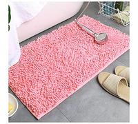 Non Slip Mat Chenille Bath Mat Anti Slip Gray Water Absorb Bathroom Carpet for Living Room Bedroom Rugs Kitchen Floor Mats Non Slip Bath Mats For Inside Bath(Pink,80x120cm)