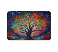 Non Slip Mat Colorful Tree Low Profile Living Room Bathroom Absorbent Rug Stylish Kitchen Front Door Welcome Mat 40X60Cm