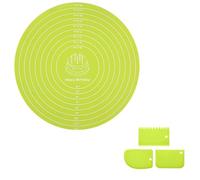 Non Slip Mat for Cake Turntable Large Silicone Mat Silicone Baking Sheets Baking Mat Pastry Mat 30cm/11.81in Sheet Heat Resistant Pastry Baking Sheet with Measuring Sign… (Green)