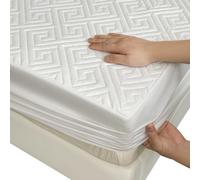 Non-Slip Mattress Protector Double Bed, 30cm Deep Pocket Fitted Cover with Full-Circle Elastic Grip, Waterproof Quilted Soft Top, Easy to Remove & Clean(White,120x200cm/47x79in)