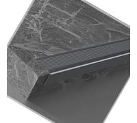 Non-Slip Metal Stair Edge Protection - Waterproof Aluminum Transition Strip, Cuttable Stair Tread Profile (Gray, 5 x 1) - Safety Solution for Home and Business