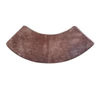 Non-Slip Microfiber Round Shower Mat - Medium Half Round Bath Mat, Deep Pile Curved Design, Washable & Quick-Dry - Ideal for Bathroom (Brown Braun)